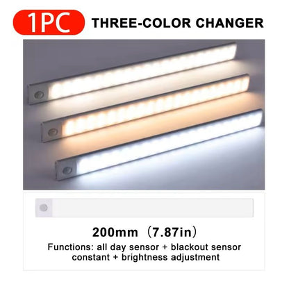 USBRechargeable 3Color Sensor Car Light Bar Automatic Induction LED Lamp For Trunk Floor  Interior 7