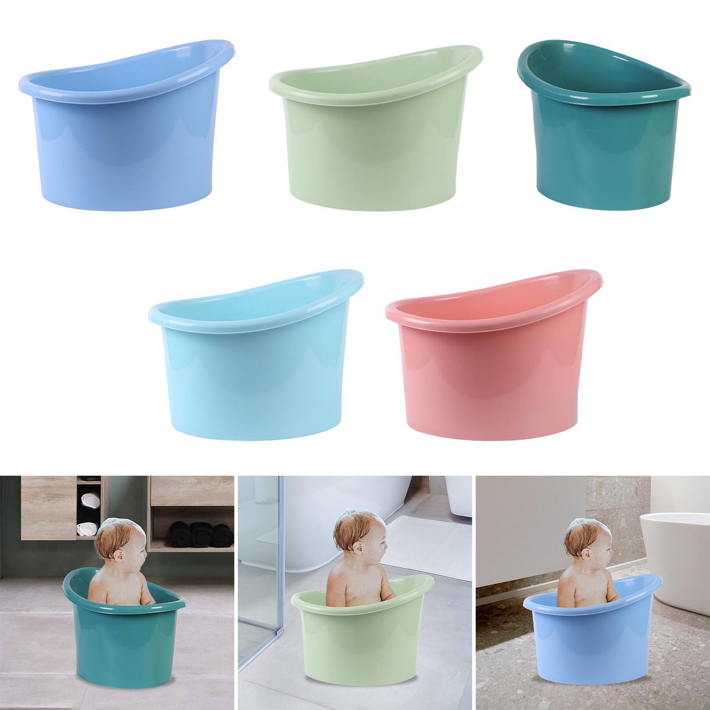 Baby Bath Bucket Portable NonSlip Tub For Toddlers Sitting Up Baby Bathtub For Boys  Girls 3