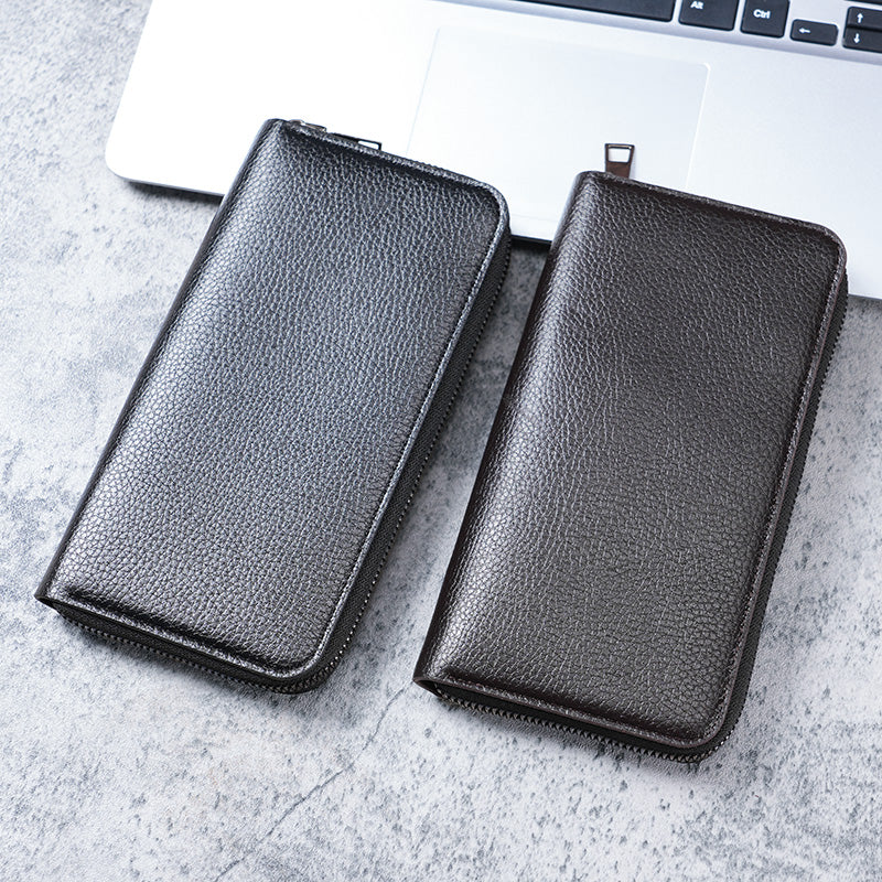 Large Wallet Clutch Bag Long Mens Zipper Wallet Business Card Wallet Mobile Phone Bag 2