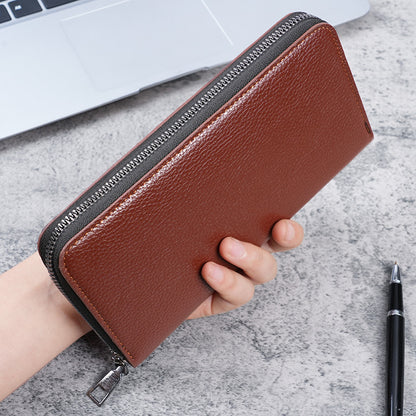 Large Wallet Clutch Bag Long Mens Zipper Wallet Business Card Wallet Mobile Phone Bag 5