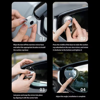 Rimless Convex Blind Spot Mirror 360 Adjustable SuctionCup Blind Spot  Rear View Mirror For Car Par 5