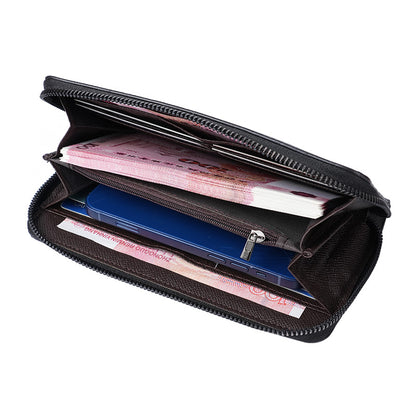 Large Wallet Clutch Bag Long Mens Zipper Wallet Business Card Wallet Mobile Phone Bag 3