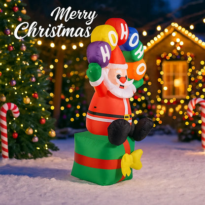 Inflatable Toys Santa Claus Gift Box Xmas Decoration LED Light Yard Lawn Party Display Christmas Ho 2