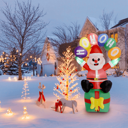 Inflatable Toys Santa Claus Gift Box Xmas Decoration LED Light Yard Lawn Party Display Christmas Ho 1