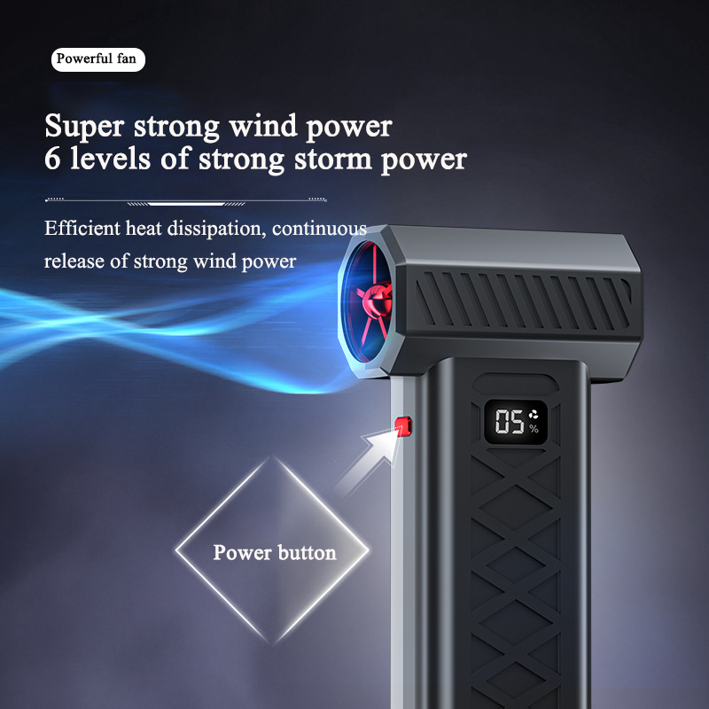 Portable Violent Fan Powerful Air Blower with LED Display, Speeds Turbo Jet Blower