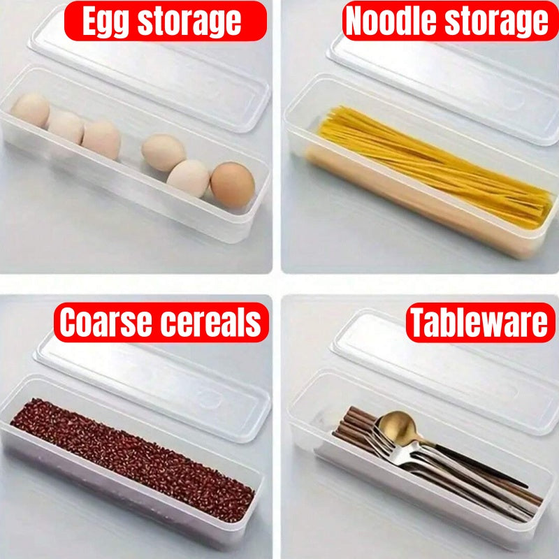 Refrigerator Storage Box With Lid Plastic Fresh Keeping Box Sealed Container For Kitchen Scallions  3