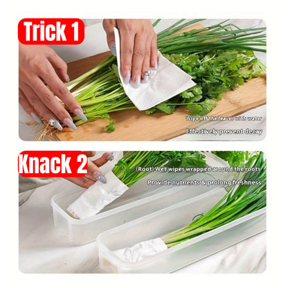 Refrigerator Storage Box With Lid Plastic Fresh Keeping Box Sealed Container For Kitchen Scallions  4