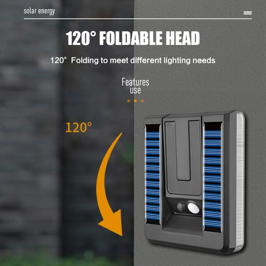 Outdoor Solar Sensor Wall Light Waterproof Folding Light Adjustable For Courtyards Balconies 5