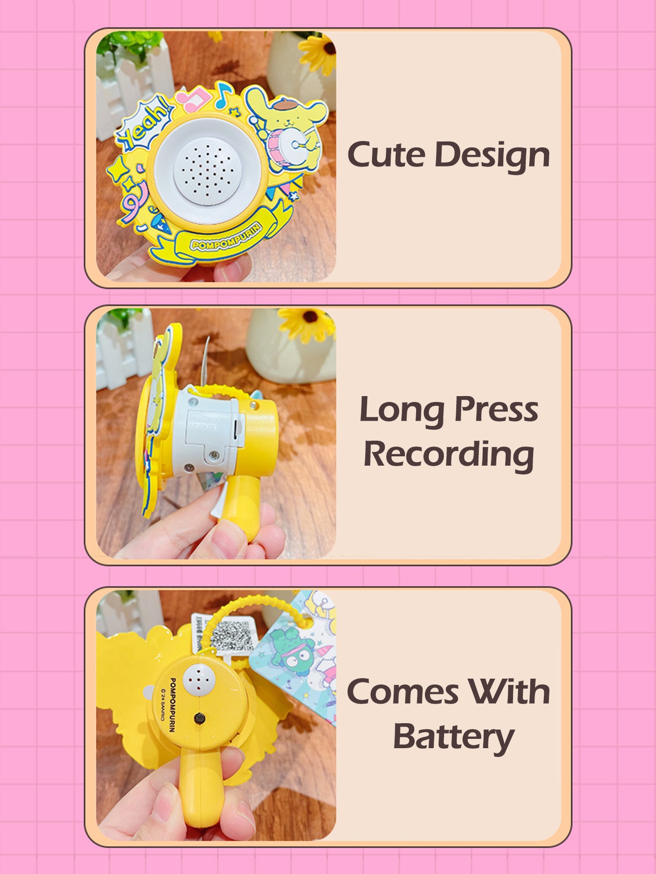 Kawaii Cartoon Doll Pendant Toy Sanrio Mini Speaker Keychain 4