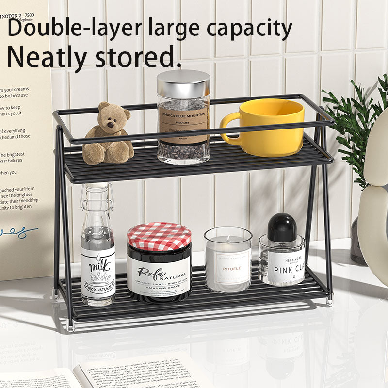 Cup Holder, Double-Layer Tea Room, Desktop Storage Rack for Water Cups