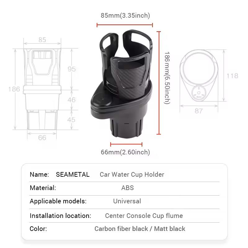 2in1 Car Cup Holder Expander 360 Adjustable AntiShake Bottle  Drink Holder Organizer For Vehicles 3
