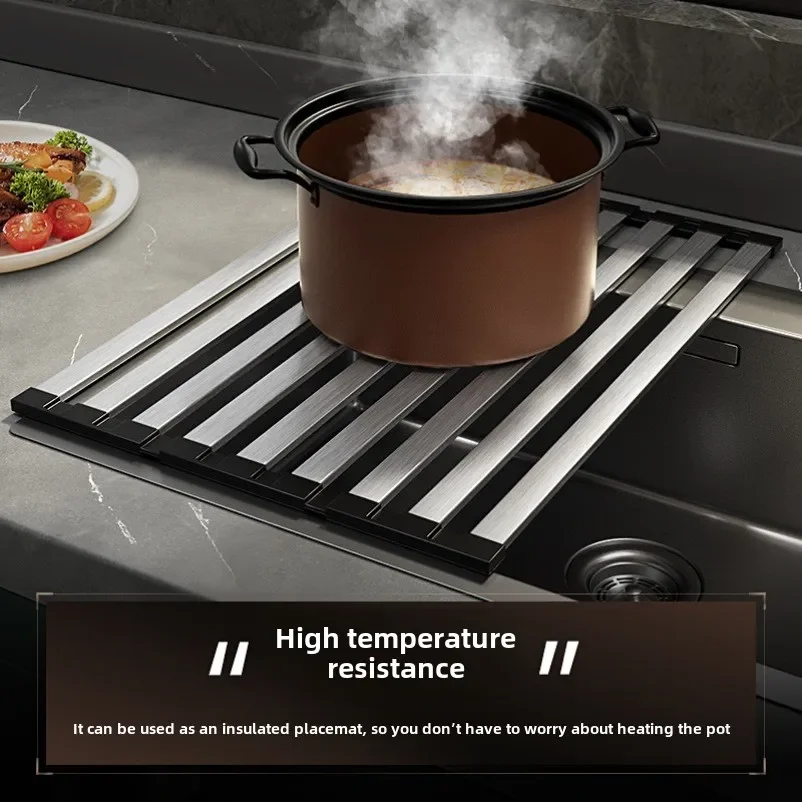 Stainless Steel Kitchen Sink Drain Rack Foldable Retractable Drain Basket Sink Bowl And Dish Storag 3