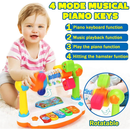 Musical Piano Toy For Toddlers Rotating Keyboard With Lights And Sound Early Learning Educational T 3