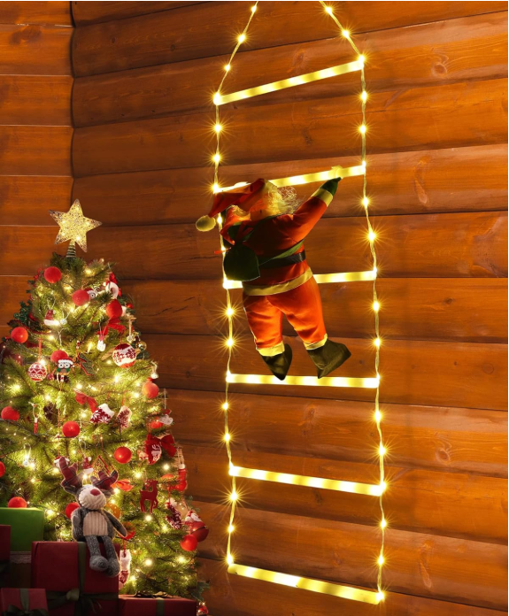 Christmas Decoration LED Santa Claus Climbing Ladder Light Flashing Modes For Xmas Tree Best Home W 6