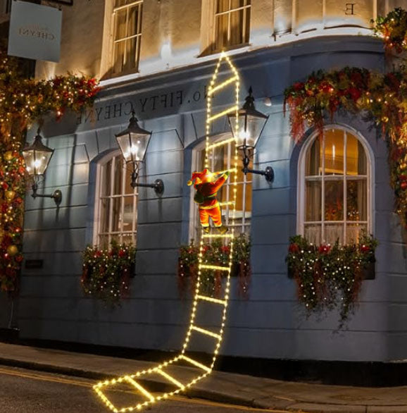 Christmas Decoration LED Santa Claus Climbing Ladder Light Flashing Modes For Xmas Tree Best Home W 8