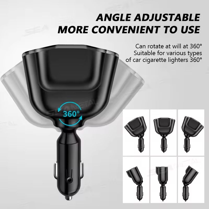 5-in-1 336 W High-Power Car Charger 66 W USB Super-Charging Cigarette Lighter Splitter Adapter for Cars & Trucks
