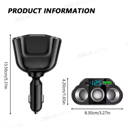 5in1 336 W HighPower Car Charger 66 W USB SuperCharging Cigarette Lighter Splitter Adapter For Cars 2