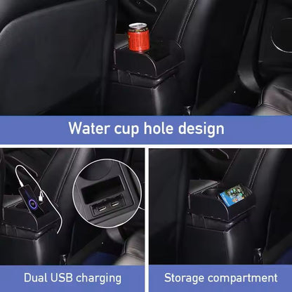 Universal Car Armrest Box Extender Adjustable Auto Elbow Support With USB Charging Ports  Cup Holde 7