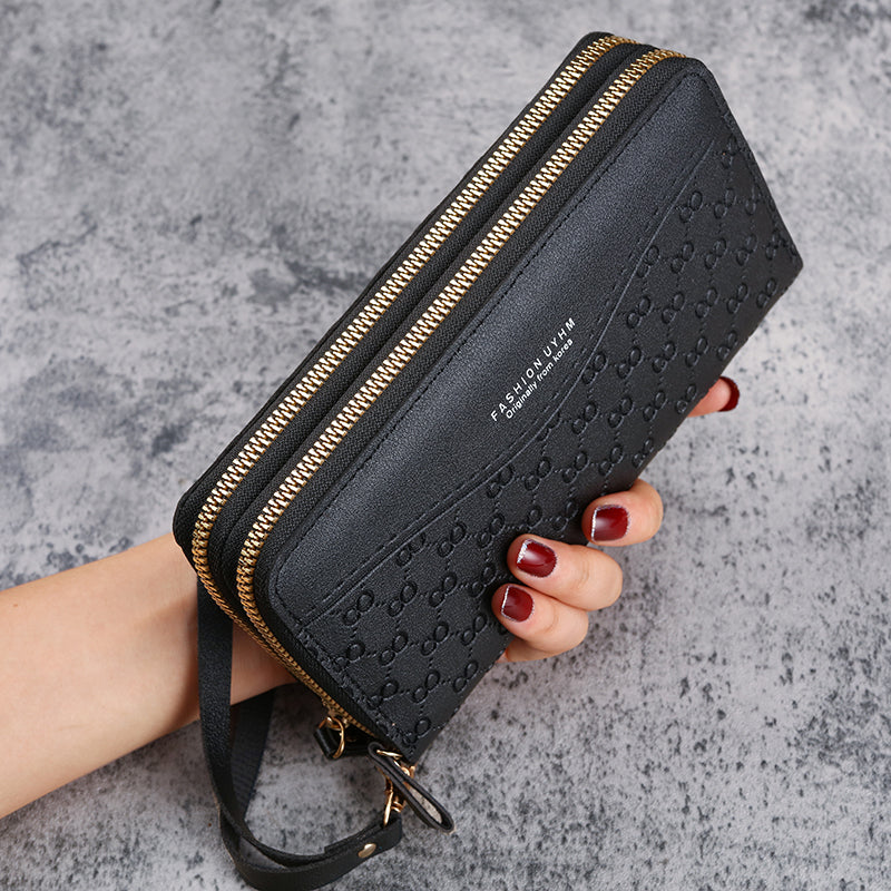 Fashion Embossed Ladies Long Zipper Wallet, New Purse, Large Capacity Mobile Phone Pocket