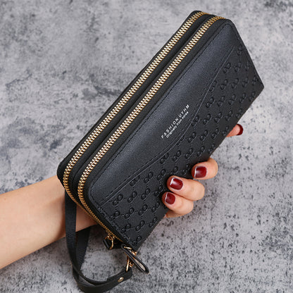 Fashion Embossed Ladies Long Zipper Wallet, New Purse, Large Capacity Mobile Phone Pocket