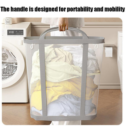 Folding Laundry Basket With Handle For Clothes Toys Storage And Bathroom Organization 1