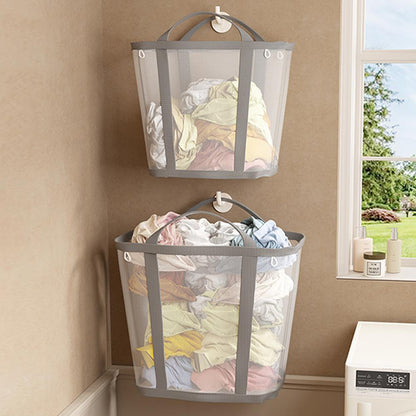 Folding Laundry Basket With Handle For Clothes Toys Storage And Bathroom Organization 5