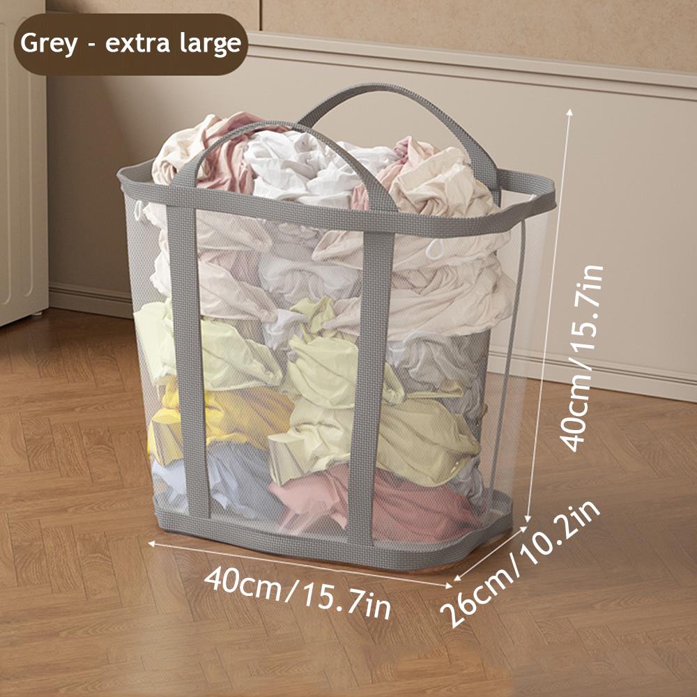 Folding Laundry Basket With Handle For Clothes Toys Storage And Bathroom Organization 8