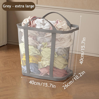 Folding Laundry Basket With Handle For Clothes Toys Storage And Bathroom Organization 8