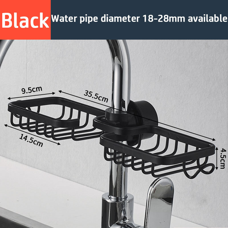 Kitchen Sink Drain Rack Sponge Storage Basket Faucet Holder Aluminum Soap Drainer Shelf Organizer S 8