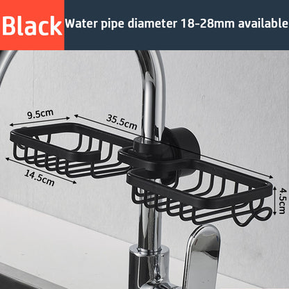 Kitchen Sink Drain Rack Sponge Storage Basket Faucet Holder Aluminum Soap Drainer Shelf Organizer S 8