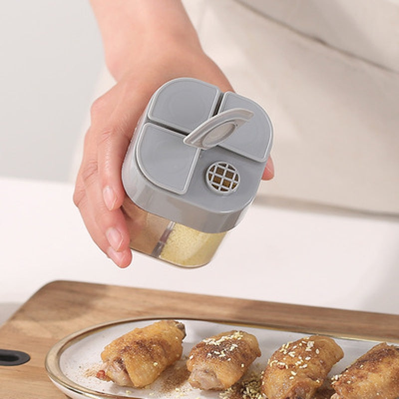 Spice Salt Pepper Shakers Transparent Jar, Barbecue Condiment Can, Kitchen Gadgets with Cover