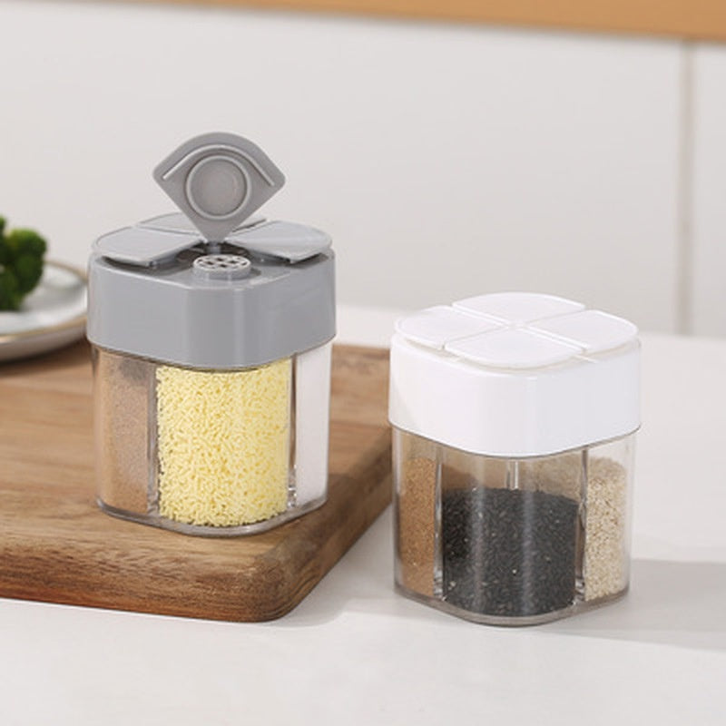 Spice Salt Pepper Shakers Transparent Jar, Barbecue Condiment Can, Kitchen Gadgets with Cover