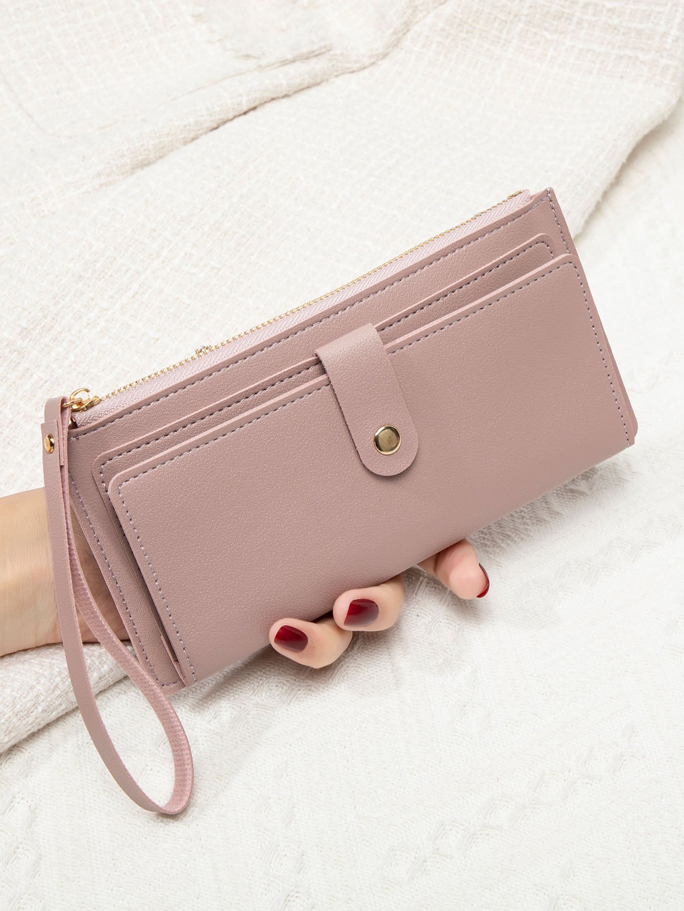 Women's Wallet, Ultra Thin Mini PU Leather Coin Purse, Multifunctional Long Card Bag, Handheld Credit Card Holder
