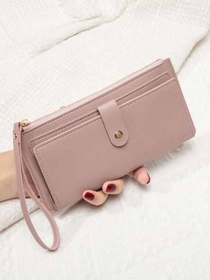 Women's Wallet, Ultra Thin Mini PU Leather Coin Purse, Multifunctional Long Card Bag, Handheld Credit Card Holder