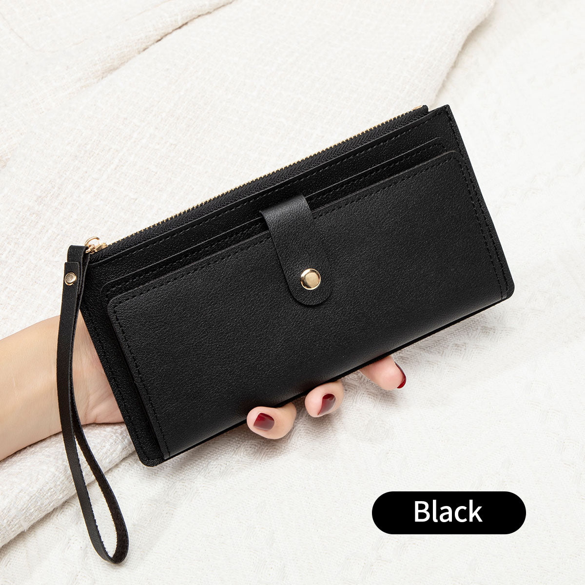Womens Wallet Ultra Thin Mini PU Leather Coin Purse Multifunctional Long Card Bag Handheld Credit C 5