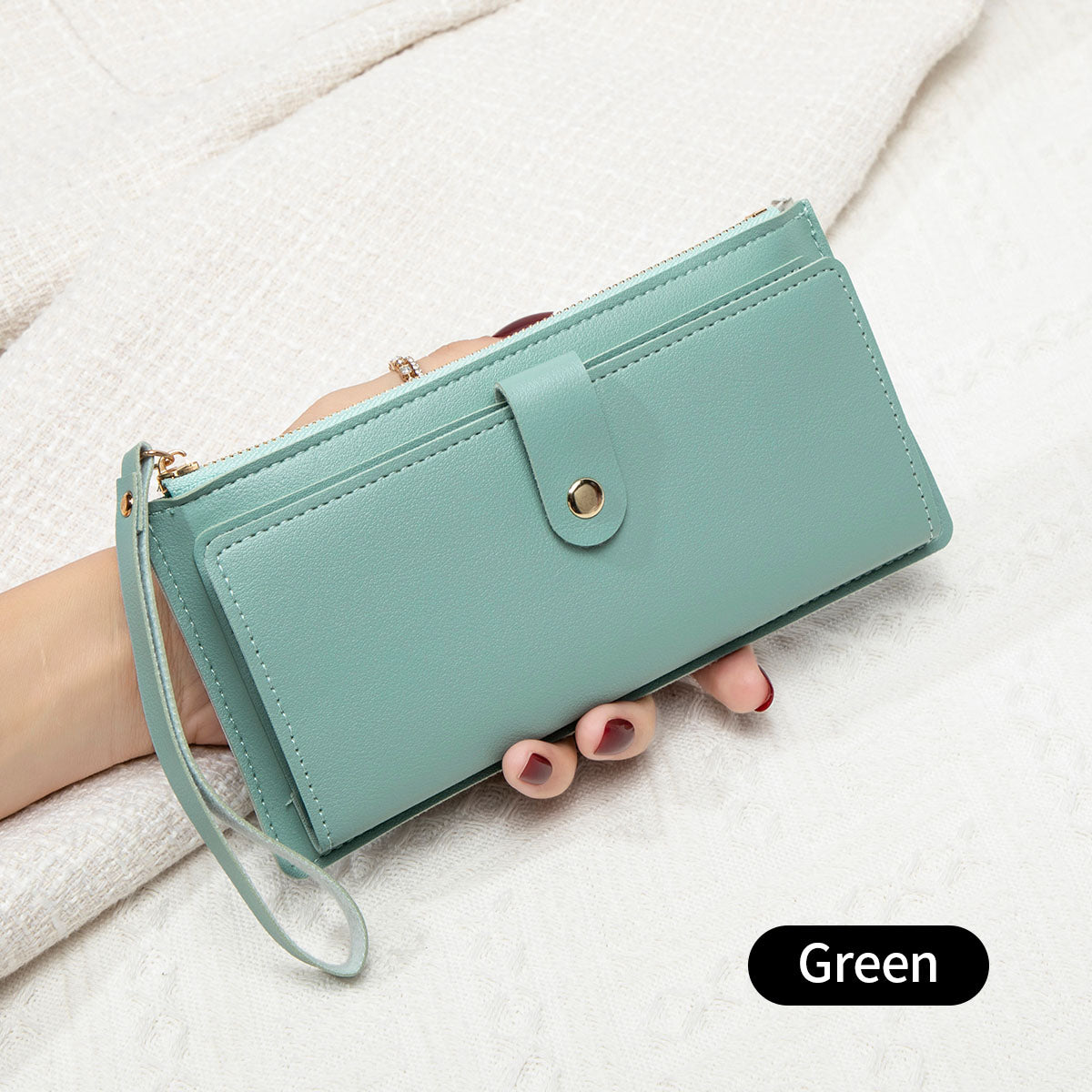 Womens Wallet Ultra Thin Mini PU Leather Coin Purse Multifunctional Long Card Bag Handheld Credit C 8