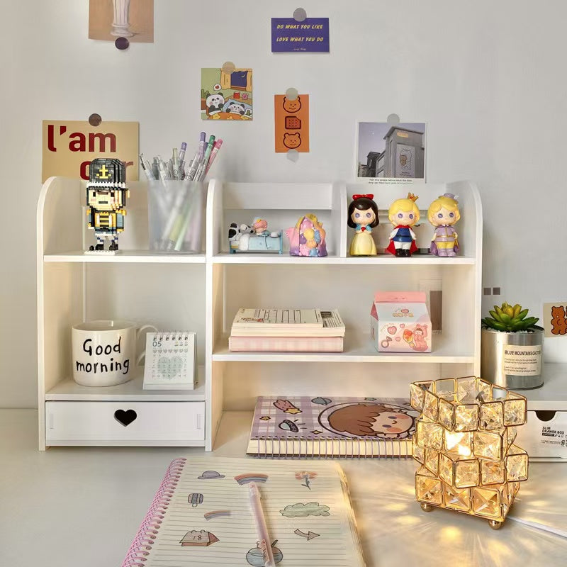 Double-Layer Desktop Organizer Rack, Office Desk Storage, Stationery Shelf, Cosmetic Organizer