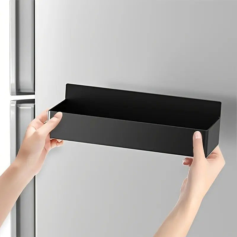 Magnetic Storage Rack PunchFree Refrigerator Basket Kitchen Seasoning Jar Holder Bathroom Shelf Org 4