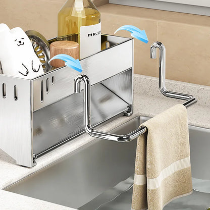 Kitchen Storage Rack Stainless Steel Largecapacity Sink Organiser Draining Rack 2