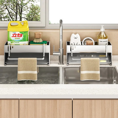 Kitchen Storage Rack Stainless Steel Largecapacity Sink Organiser Draining Rack 3