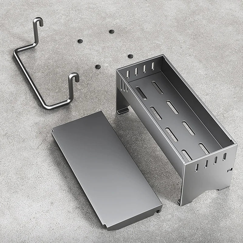 Kitchen Storage Rack Stainless Steel Largecapacity Sink Organiser Draining Rack 5