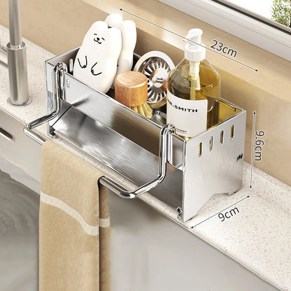 Kitchen Storage Rack Stainless Steel Largecapacity Sink Organiser Draining Rack 7