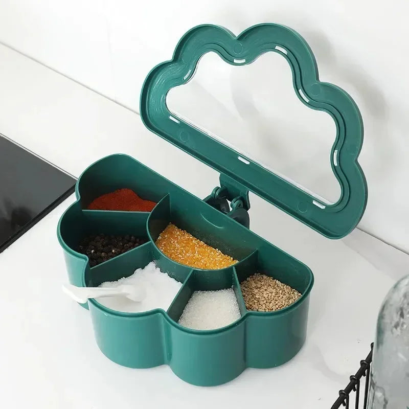 Kitchen Seasoning Box Set with Salt Pepper Sugar Spice Jars