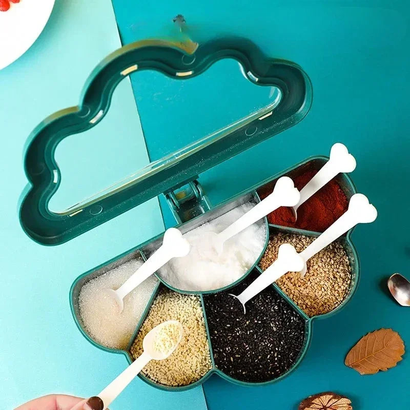 Kitchen Seasoning Box Set with Salt Pepper Sugar Spice Jars