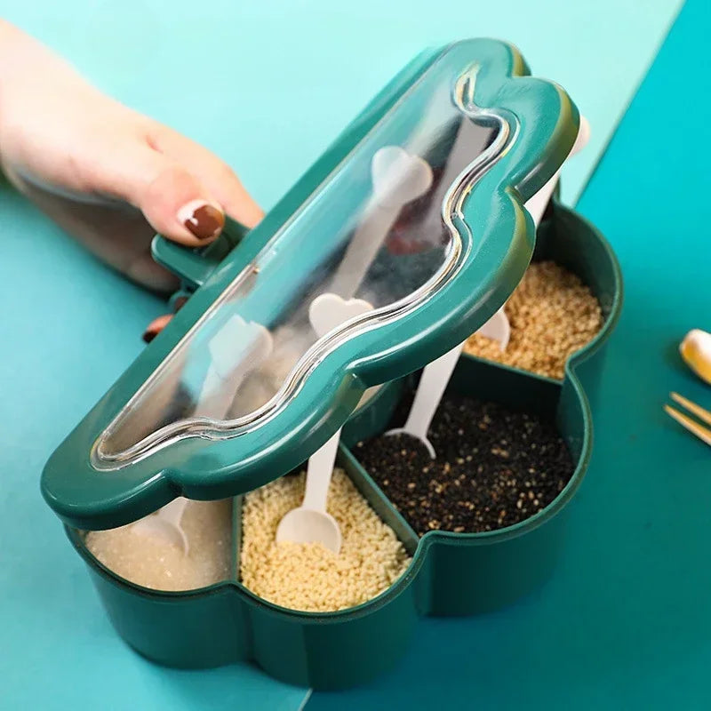 Kitchen Seasoning Box Set with Salt Pepper Sugar Spice Jars