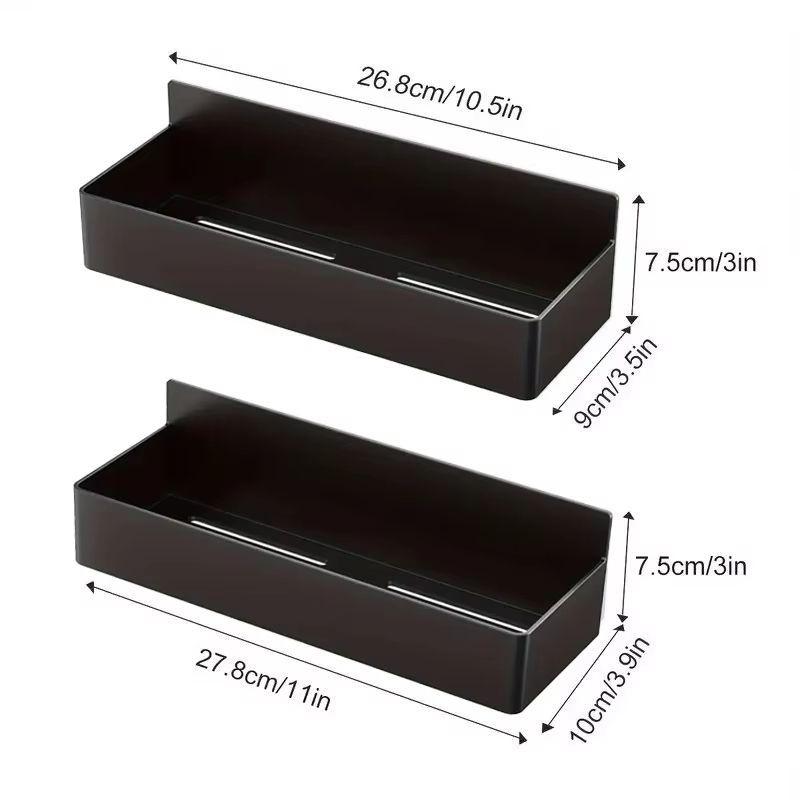 Magnetic Storage Rack PunchFree Refrigerator Basket Kitchen Seasoning Jar Holder Bathroom Shelf Org 5