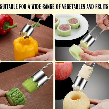 Efficient Stainless Steel Core Remover Tool Fruit Vegetable Corer For Apple Pepper Tomato Cucumber  2