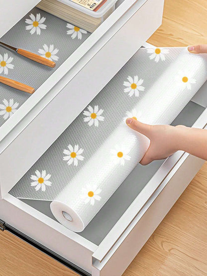 Roll Shelf Liner for Kitchen Cabinets, EVA Waterproof Fridge Pad, Non-Adhesive Drawer Liner for Easy Cabinet Mats