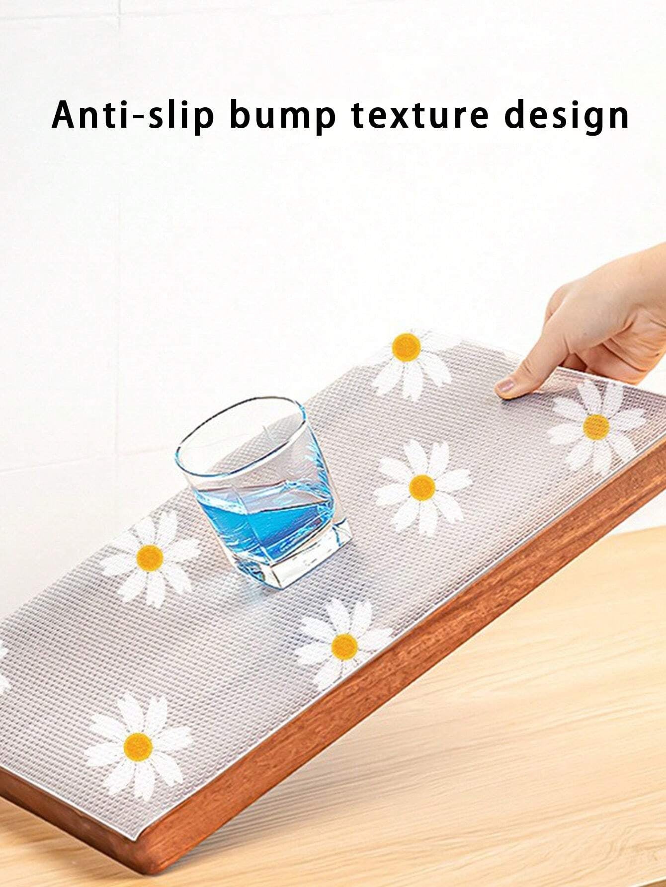Roll Shelf Liner for Kitchen Cabinets, EVA Waterproof Fridge Pad, Non-Adhesive Drawer Liner for Easy Cabinet Mats