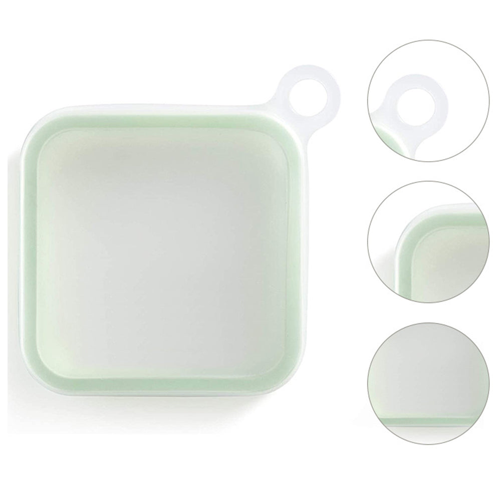 Portable Silicone Bento Box, Snack Box for Students, Lunch Box with Handle